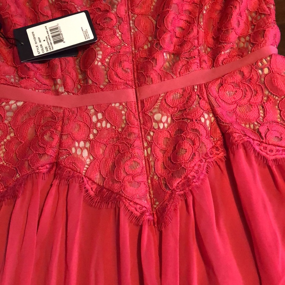 ADRIANNA PAPELL CHIFFON AND LACE MIDI DRESS - Picture 10 of 10